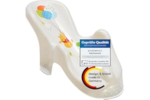 KINDERWELT Anatómica Silla de Baño de Bebé Winnie Pooh Perla Blanco Asiento de Bañera Bebé Asiento Bañera