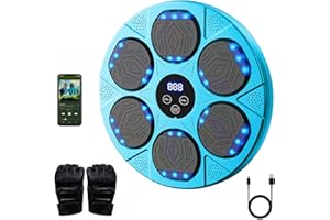‎LUTRANSTRA Music Boxing Machine,Musik Boxmaschine mit Boxhandschuhen,LED Wandmontiertes Boxziel,9 Geschwindigkeitsmodi Boxmaschine mit Musik Trainingsgerät Für Erwachsene und Kinder,Unterstützt Bluetooth