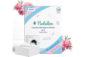 Natulim - Tvättmaskin (40 Tvättmaskiner) - Mjukgörande Effekt, Miljövänlig, Allergivänlig - Rena Och mjuka kläder utan att sm
