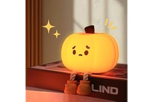 WASTOU Luce notturna in silicone a forma di zucca: luminosità dimmerabile a 3 livelli, lampada da comodino ricaricabile a luce soffusa, decorazione perfetta per l'allattamento, i bambini, i neonati, le stanz