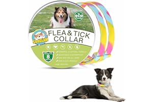 SURGLAM Flea and Tick Treatment for Dogs, Adjustable Dog Flea Collar, Waterproof 8 Months Natural Flea Treatment for Small Medium Large Dogs Puppies, Anti-flea Collars, Tick & Lice Repellent