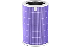 PINREK Replacement Filter for Xiaomi Mi Smart Air Purifier 4 Pro | 3-in-1 H13 True HEPA + Activated Carbon, captures 99.97% of 0.3μm particles, removes dust smoke odors, Purple Antibacterial