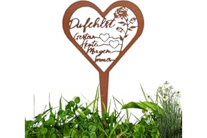 FULHANY Grabschmuck - Friedhof Deko - Grabschmuck Wetterfest - Grabschmuck Herz - Wetterfeste Grabsteindekoration Mit Epitaph Tombstone Dekoration FüR Memorial (Rosenmuster)