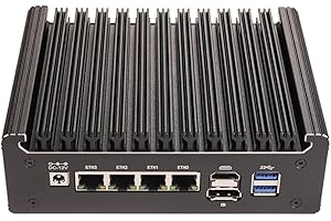 HSIPC Alder Lake N100 Quad Core Firewall Micro Appliance, Mini PC, Nano PC, Router PC with 16G RAM 256G SSD, 4*i226-V RJ45 Port AES-NI