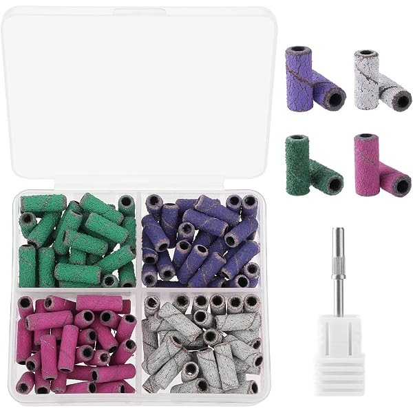 Oruola – Lot De 60 Bandes Abrasives Pour Perceuse à Ongles – Grains 80# 120# 180# 240# – Pour Acrylique, Gel, Modelage – Avec Mandrin 3,1 Mm – Manucure & Pédicure