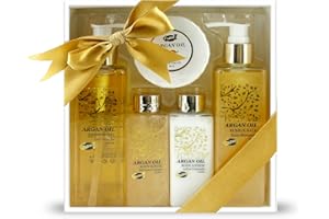 GLOSS ! GLOSS! | Set de Baño de Mujer | Colección Aceite de Argán | Baño Schiuma, Gel Ducha, Loción, Exfoliante y Jabón | Idea cumpleaños