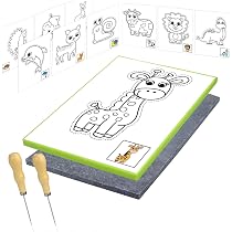 DazSpirit Kit de Piquage Enfant dès 4 Ans, Kit Complet avec 10 Modèles, 2 Aiguilles de Piquage, 2 Plaques en Feutre, Kit Créatif Sécurisé pour Développer la Motricité Fine, Activité Manuelle Créative
