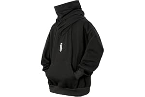 Eocicvvi Pullover Herren Rollkragen Hip Hop Fleece Pulli Kapuzenpullover Hoodie Sweater Sweatshirt Mit Kapuze Oversize Urban