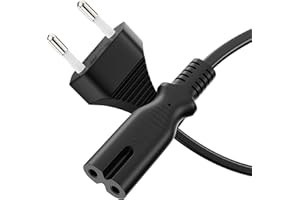 sonero Kabel zasilający, kabel sieciowy 2-biegunowy, 5,0 m, wtyczka euro typu C, wtyczka sieciowa do gniazda IEC C7 Euro 8, wtyczka sieciowa, kabel zasilający do telewizora, PS5, PS4, PS3, urządzeń