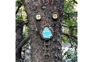 Meyas Garten Statuen Miniatur Fee Garten Tür Garten GNOME Märchengarten Statuen Fee Garten Zubehör,Gartendeko Figuren Baum Gesicht Draußen Dekoration Glühen im Dunkeln,Garten Kunst Skulptur Geschenk