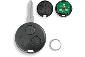 GLOUVDEYZ 433MHZ For MERCEDES Benz Smart Fortwo Passion Roadster City Car Key 3 Buttons Remote Car Key Fob with Key Ring