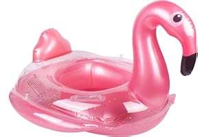 YAAVAAW Inflatable Baby Swimming Float, Baby Pool Float for 6-36 Months Baby Girl with Seat, Inflatable Baby Float Swimming Ring for Infant Toddler Kids 1-3 Years (Hot Pink Flamingo)