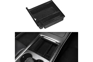 BASENOR Tesla Model Y Model 3 Center Console Organiser Push Pull Flocking Accessori con portamonete e occhiali da sole per Tesla Model 3 Y con Console Refresh