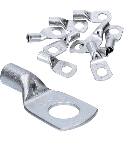 Rohrkabelschuh Set WB6-10 – 4 Stück, 6 Mm², M10, Geschlossen, Verzinntes Kupfer, Für Stromkabel & Netzkabel, Ohne Sichtloch – Für Sichere Verbindungen