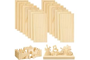 DOITEM 16 Stück 10 cm Kiefer Holz Rechteckige Platte fit für Handwerk Malerei Modellierung Laubsägearbeiten Graviert Home Decor