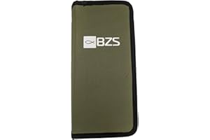 BZS Stiff Rig - Billetera plegable con 10 pines para almacenamiento de aparejos de pesca y rastros, (13 x 30 cm), color verde