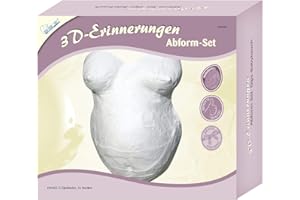 Mammut Spiel & Geschenk 129018 - 3D Erinnerungen Gipsabform Set, Abdruck, Babybauch, Komplettset mit 5 Gipsbinden und 1 Vaseline, Kreativset für werdende Eltern, 6 Stück (1er Pack)
