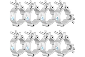 50mm Truss Clamps, 8PCS WorldLite TUV Aluminum 2 Inch Stage Light O Clamps for Truss, Heavy Duty 100KG LED Par Light Moving Head Beam Spot Lighting Clamp, Fit for 48-52mm OD Tube