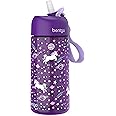 Bentgo® Kids Prints Water Bottle - 15 oz. Leak-Proof, BPA-Free Cups for Toddlers & Children with Flip-Up Safe-Sip Straw for School, Sports, Daycare, Camp & More (Unicorn)