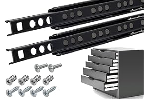1 Paar Schubladenschienen 182mm Nuthöhe 17mm SCHWARZ (2er Set)Schubladenauszug Auszüge für Schubladen Laufschienen für Schubladen Teilauszug inkl. Schraubenset Schubladenführungen Schreibtisch-Neuhall