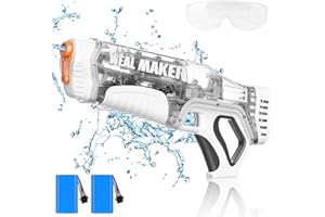 ARTCOOL Electrique Pistolet a Eau,Rapide Auto Succion 330+ Continu Pistolet à Eau,Portée de 8-10M,Pistolets à Eau Puissants et Etanches IP67 pour Adultes/Enfants（Blanc
