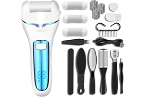 SENMUDI Hornhautentferner Elektrisch -10 In1 Fußpflege set | Fusspflege set Professionell Mit 3 Gauge-rollen | 2 Geschwindigkeiten | Pediküre set Fußpflege Elektrisch, Blau