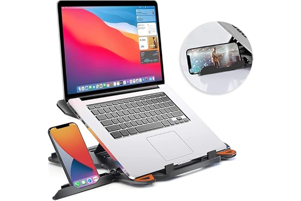 STRIFF Laptop Tabletop Stand, Adjustable Laptop Computer Stand, Multi-Angle, Portable Foldable Laptop Riser Notebook Holder Compatible for 9 to 15.6 L