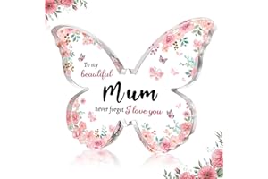 Aionly Gifts for Mum from Daughter Son, Butterfly Puzzle Piece Acrylic Plaque, Idea Present for Mum Birthday Mother's Day, Anniversary Day