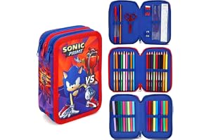 Sonic the Hedgehog 45 delar trippelfack trippel dragkedja fyllt pennfodral