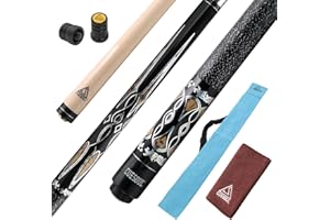 CUESOUL 58 Pouces Queue de Billard,21oz,13mm Pointe de Queue de Billard avec enveloppe Irlandaise,emballée dans Un Sac de Queue Bleu/Marron