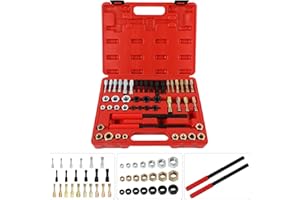 BELEY 48PCS Threaded Metric Blades Repair Kit Thread Chaser Set Rethread Repair Tool 3 Thread Repair Sizes in UNC, UNF and Metric 24PCS Rethreading Dies, 22PCS Rethreading Taps & 2 SAE Thread Files
