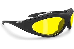 Bertoni Occhiali Moto Lente Antiurto Antiappannante - Spugna interna Antivento Antipolveri Antisudore AF125