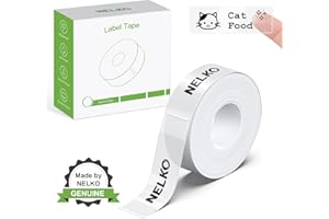 Nelko P21 Étiquettes autocollantes pour écrire, 15x40 mm, imprimante d'étiquettes en papier thermique pour école, maison, bureau, petites entreprises, 1 rouleau de 180 étiquettes/rouleau (Transparent)