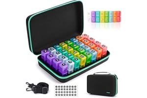 ‎GLAMGEN Monatliche Pillenbox Organizer 2 Mal am Tag,32 extra große tägliche AM PM Pillenbox-Organisator mit Reise-Hartschalenkoffer,Medizin-Aufbewahrungsbox für Nahrungsergänzungsmittel, Vitamine, Fischöle