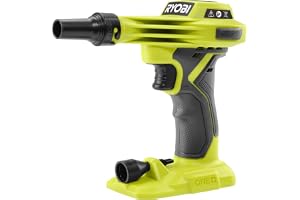 RYOBI Grovt flöde 18 V One+ 250 L/Min RVI18-0 (utan batteri) | Snabb uppblåsning och tömning av madrasser, bojar och pooler, klämmunstycke, brett munstycke och förvaringsväska ingår