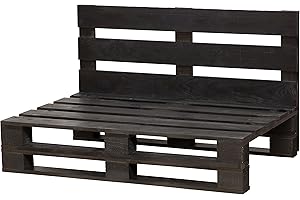 PALETS TALAVERA SL Canapé en palettes poncées et brossées – intérieur/extérieur - pour patio - 60 x 60 cm, ébène
