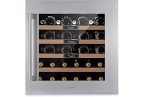 Klarstein Cantinetta Vino Refrigerata a Zona Singola per Interno/Esterni, Frigo Bar, Cantina Vino con Vetrina, Mini Frigo con Protezione UV, Frigorifero Piccolo Touch Control 5-20°C, 92L 36 Bottiglie