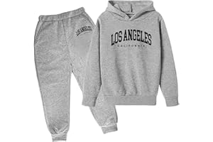 SoLu DAY8 Ensemble Enfant Garcon Hiver 3-13 ans Ensemble Sweat à Capuche Et Pantalon Garçon Manche Longue Pas Cher Los Angeles a la Mode Casual Jogging Vacances Sportswear