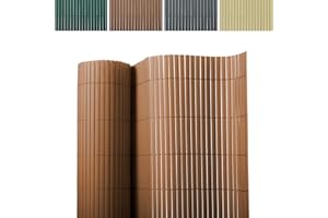 FLODI. PVC Screening Fence (Brown, 120 x 300 cm) Weatherproof Garden Screen Fence, Privacy Protection for Garden, Balcony and Terrace, Windbreak Fence Panels