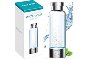 HIMU Hydrogen Water Bottle Generator 480ml Hydrogen Water Generator IC Intelligence Alkaline Water Machine Double Layer Glass Alkaline Water Bottle Led Water Ionizer USB Alkaline Water Filter Bottle