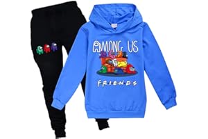 CKCKTZ Boys Among Gamer US Sweat à capuche et pantalon de survêtement pour filles de 4 à 12 ans