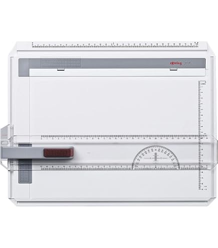 Tavoletta Da Disegno Fara Italia Con Parallelografo – Bilaninato Bianco 63x48 Cm, Riga In Alluminio Fotoincisa, Maniglia E Leggio - 4