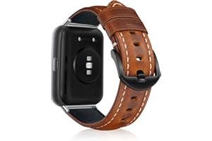 KeeFos Skórzany pasek kompatybilny z Huawei Watch Fit 2/Huawei Watch Fit 3, mężczyźni kobiety pasek wymienny