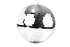 C CRYSTAL LEMON Crystal Lemon 12" (30cm) Disco Mirror Ball with Hanging Ring – Mirror Ball for Parties, DJ Lighting, Stage and Home Decoration