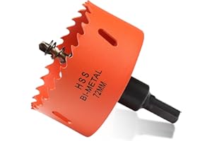 ITOOLFIRM Scie Cloche Bi-Métal 72 mm, Foret pour Bois et Métal, Couronne de Forage Ronde, Profondeur de Coupe 35 mm pour Acier, Fonte, Aluminium, Cloison Sèche, Contreplaqué et Acrylique