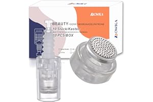 ‎BOWKA BOWKA Nano Rund Nadeln Patrone Microneedling Pen 10 Stück Universalmodell Ersatznadeln Einstellbar Electric Derma Pen (Rund Nano Bajonett)