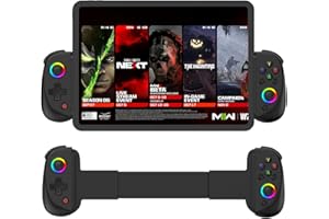 Megadream Game Controller per iPad/Tablet, Mobile Wireless Gamepad per iPhone Bluetooth RGB Telescopio Joystick per Android/iOS/PC/Smart Phones per 13-25 cm, perfetto per COD, Direct Play (D8)