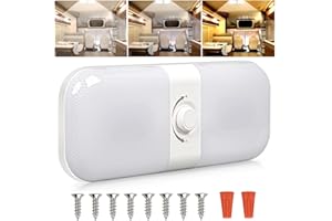 Intckwan Lampy LED 12 V, do przyczepy kempingowej, możliwość ściemniania, oświetlenie dachu, z przełącznikiem, białe, żółte i ciepłe światło, oświetlenie wnętrza samochodu, DC 12-24 V, do samochodów