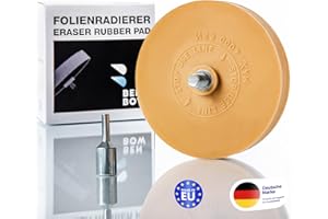 ‎BENBOW BenBow Folienradierer 90mm mit Adapter – Gummi Radierer für Bohrmaschine & Akkuschrauber – Aufkleber Radierer zum Entfernen von Folien, Zierstreifen & Kleberesten am Auto & Motorrad – Vanille Aroma