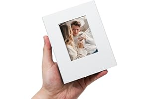 Remowith Album Photo 100 Pochettes 10x15 cm en Toile avec Fenêtre – Petit Carnet Photo – Blanc